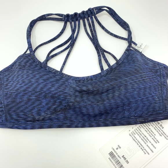 NWT lululemon Lighten Up Bra Black KBPT blue - Picture 4 of 4